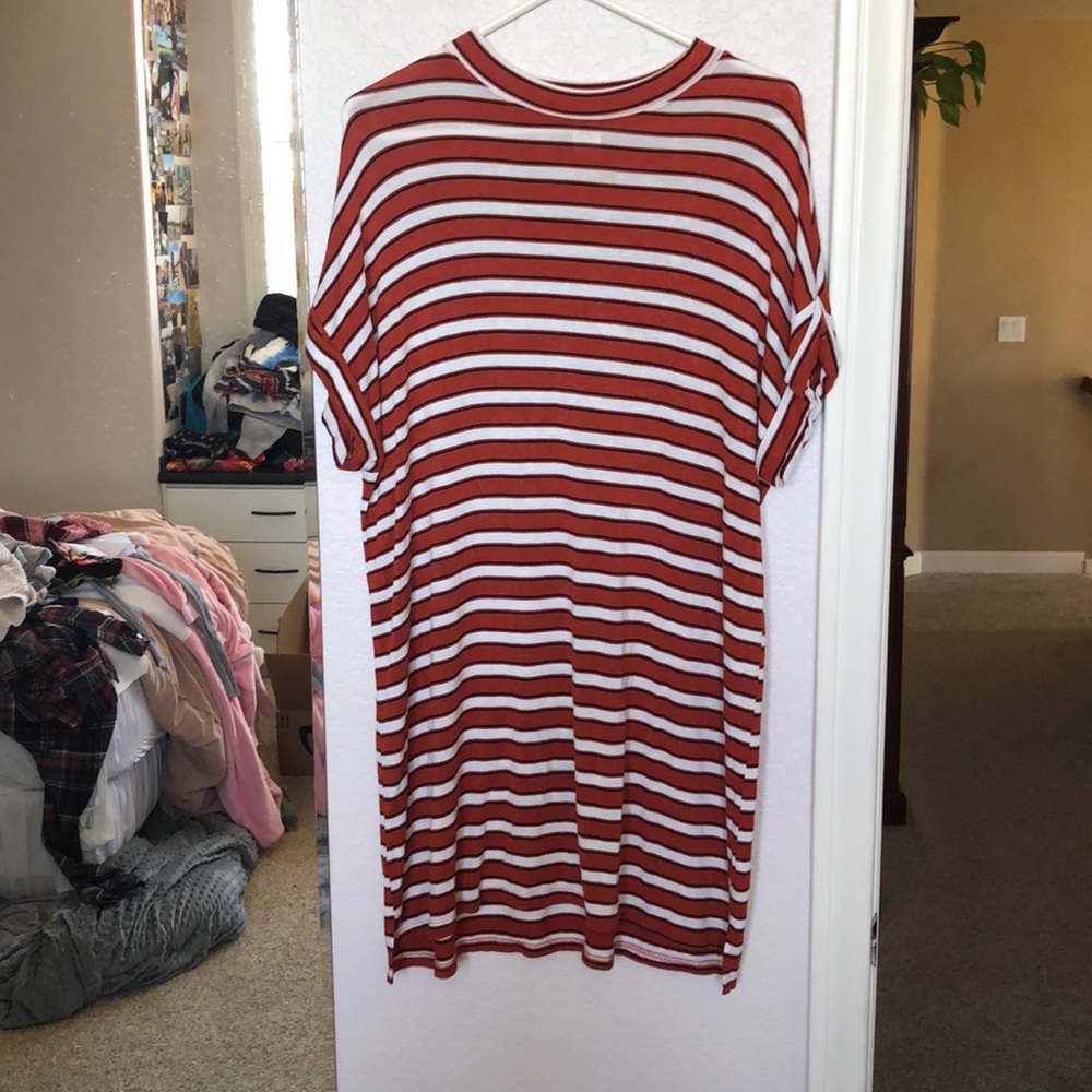 stripped t shirt dress